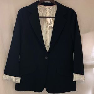 NWT black single button blazer